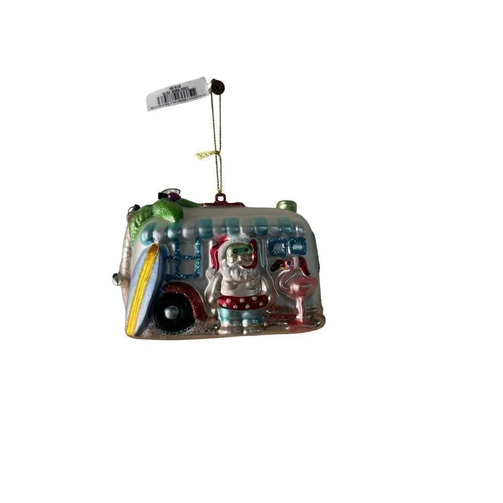 4x HOLIDAY LANE Florida Seaside Tour Bus Ornament